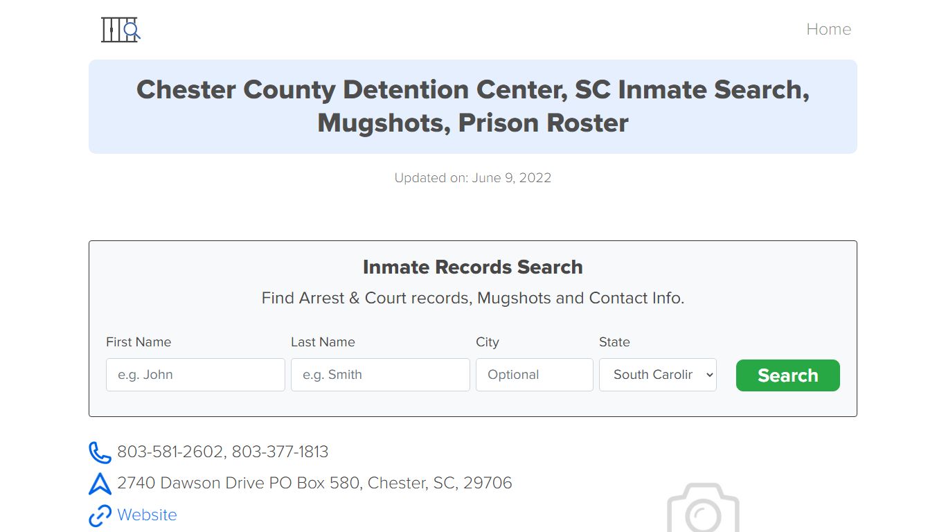 Chester County Detention Center, SC Inmate Search ...